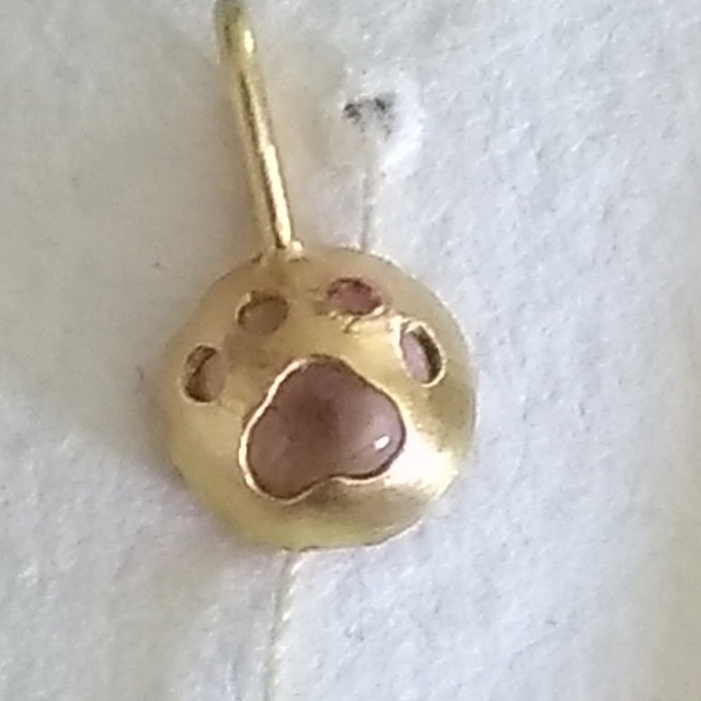 Gold Paw Print Pendant